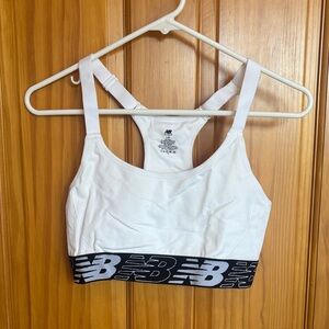 New Balance White and Black Sports Bra
